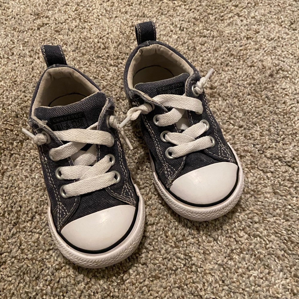 Blue Converse sneakers for toddler